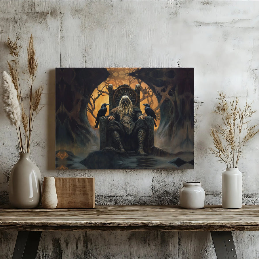 Odin Wall Art | Norse Mythology Canvas Print | Premium Gallery Wrapped Decor | Viking Mythology Gift for Men
