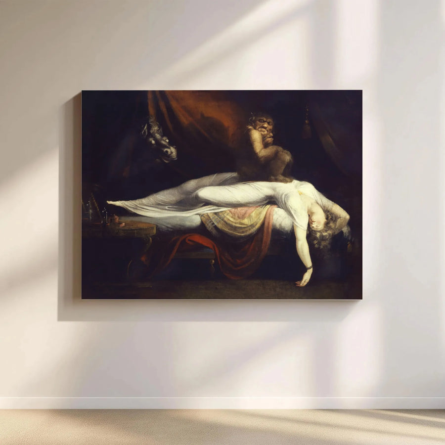 The Nightmare Canvas Wall Art | Henry Fuseli 1781 Gothic Painting | Premium Fine Art Print | Dark Academia Home Decor Collector's Gift