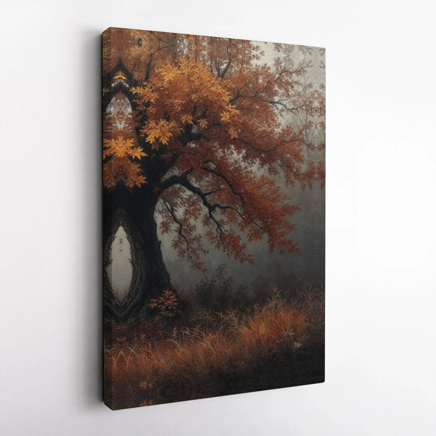 Autumn Forest Landscape Canvas Print | Misty Woodland Tree Wall Art | Premium Gallery Wrapped Decor | Fall Nature Scenery Gift for Living Room