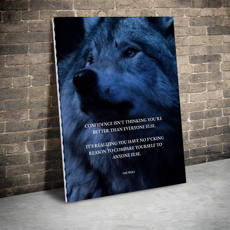 Wolf Canvas Wall Art | Motivational Quote Confidence Poster | Premium Gallery Wrap Decor | Office and Home Wall Decor Gift