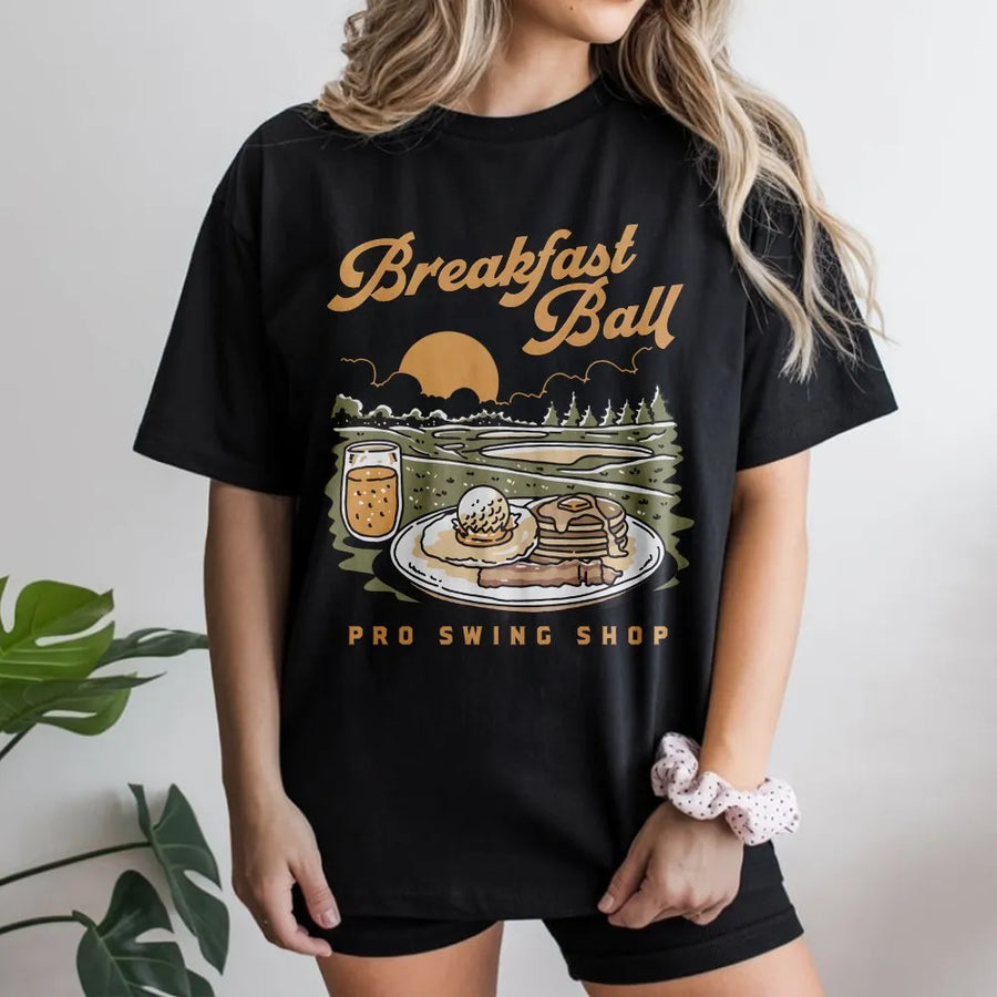 Breakfast Ball Golf T-Shirt | Funny Golfer Graphic Design | Premium Cotton Apparel | Gift for Golf Lovers and Breakfast Enthusiasts