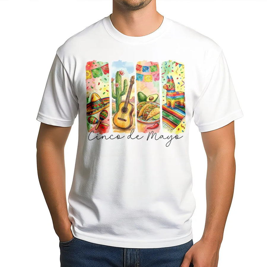 Cinco De Mayo T-Shirt | Watercolor Mexican Fiesta Graphic | Premium Soft Unisex Pullover | Party Gift for Men & Women