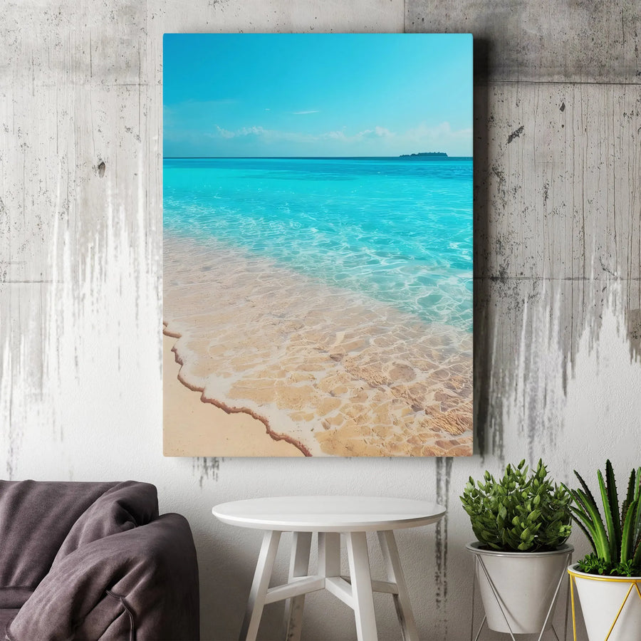 Tropical Beach Canvas Wall Art | Turquoise Ocean Seascape | Premium Fade-Resistant Gallery Wrap | Coastal Decor for Living Room or Office