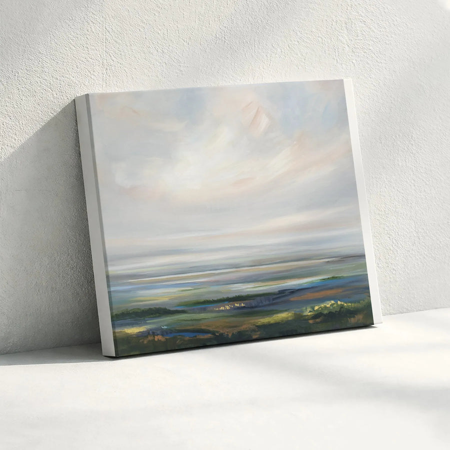 Abstract Coastal Canvas Print | Modern Landscape Painting Wall Art | Premium Gallery Wrapped Canvas | Living Room Decor Gift