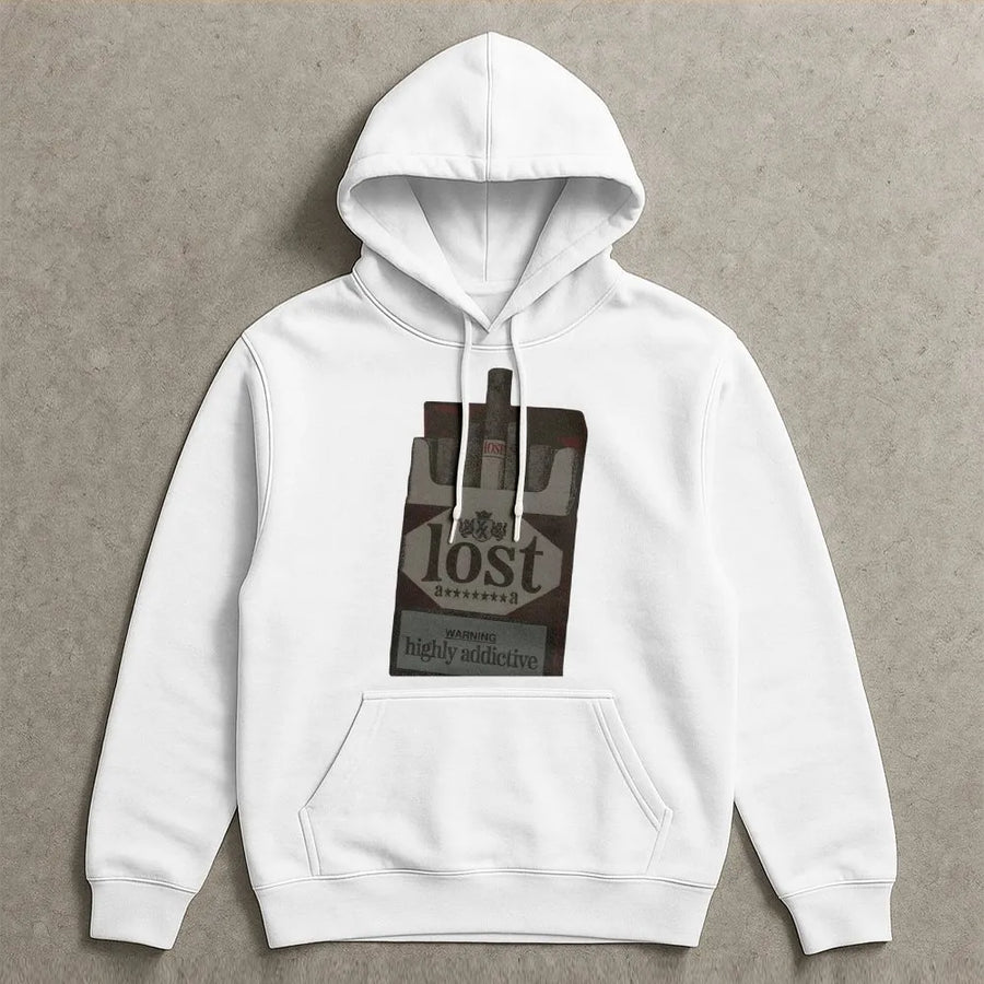 Lost Highly Addictive Cigarette Hoodie | Retro Grunge Graphic Print | Premium Cotton Blend | Edgy Streetwear Gift For Teens & Adults