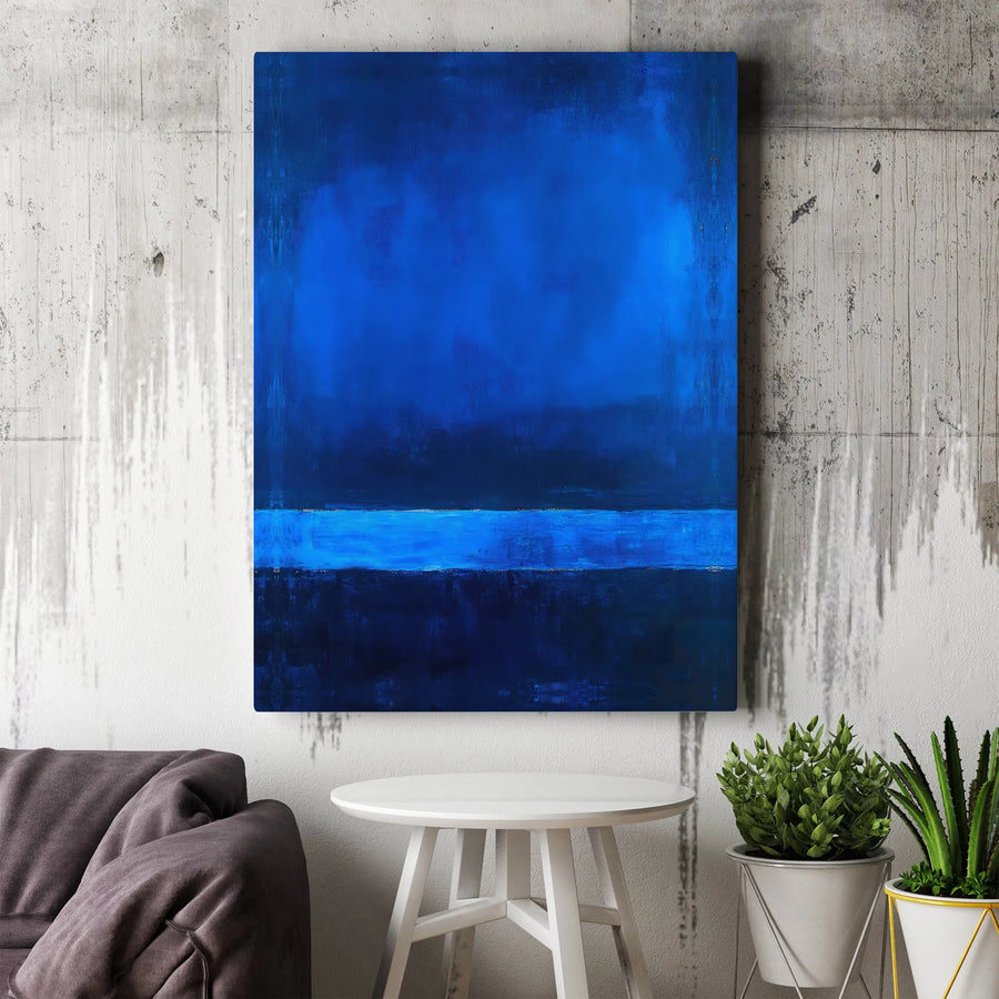 Abstract Blue Canvas Wall Art | Modern Color Field Artwork | Premium 1.25" Thick Gallery Wrap | Contemporary Office & Home Decor