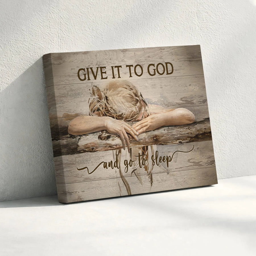 'Give It To God' Canvas Wall Art | Rustic Christian Home Decor | Inspirational Scripture Print | Premium Faith-Based Gift for Women