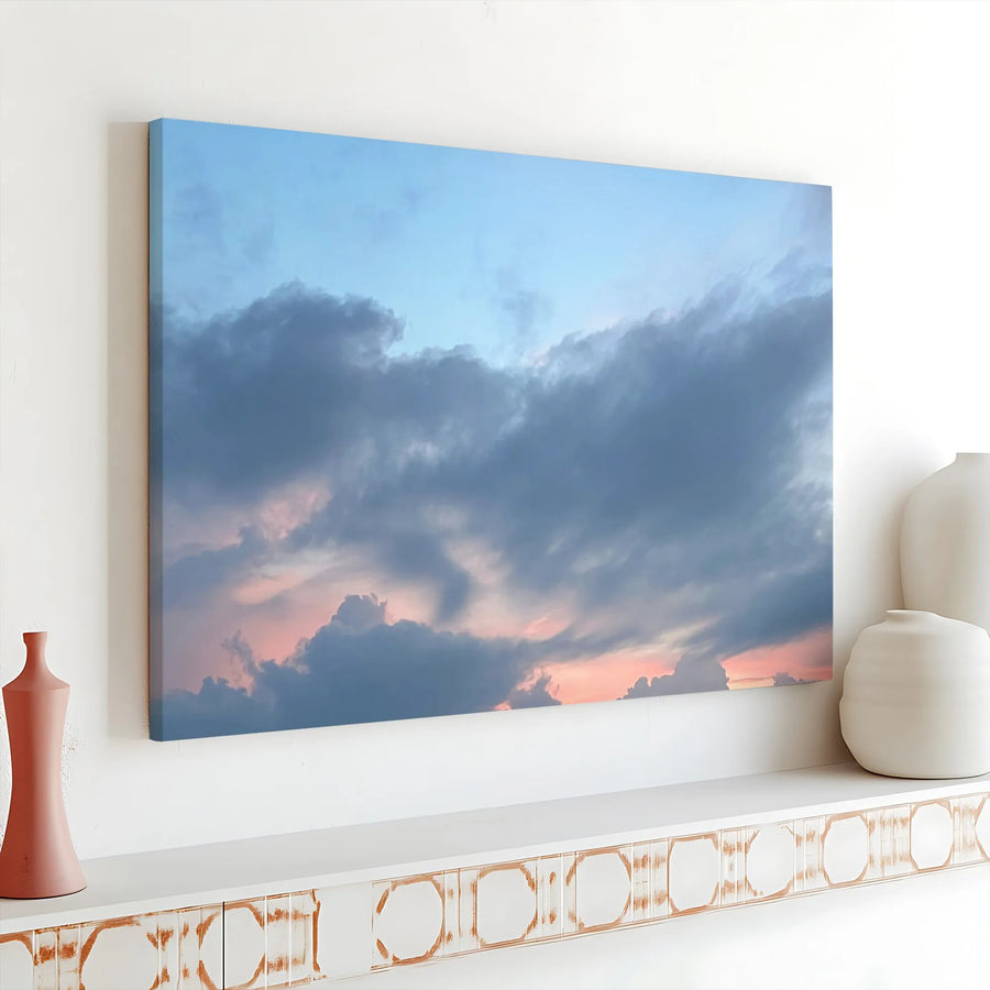 Cloudscape Canvas Wall Art | Pastel Sunset Cloud Photography | Premium Gallery Wrap Canvas | Modern Home Decor Gift