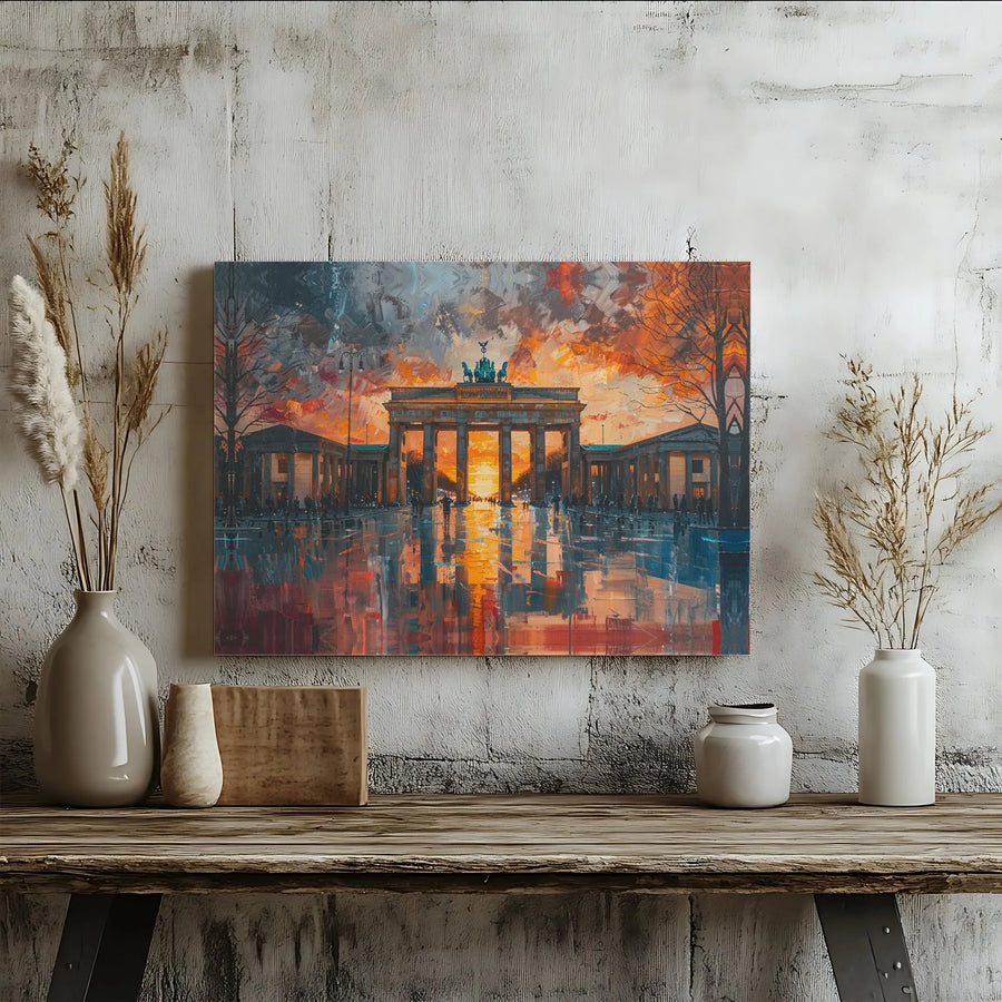 Brandenburg Gate Canvas Print | Abstract Impressionist Berlin Sunset Art | Premium Gallery Wrap Wall Decor | Travel Gift for Germany Enthusiasts