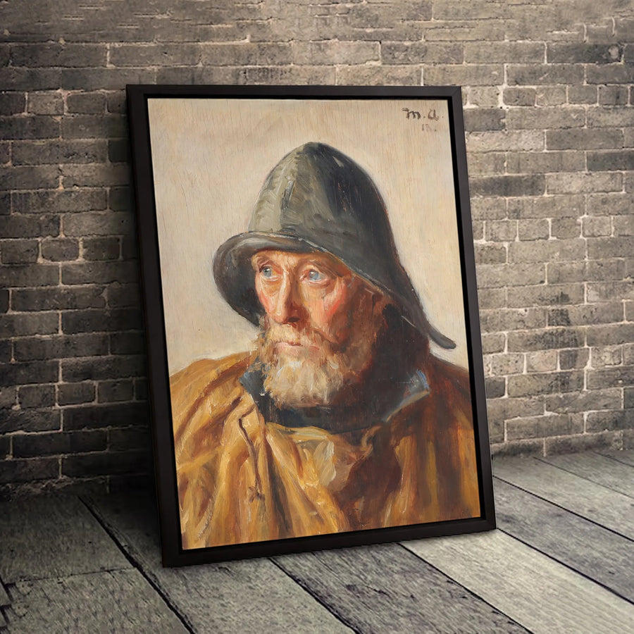 A Fisherman By Michael Ancher Canvas Print | Classic Nautical Maritime Portrait | Gallery Wrapped Premium Wall Art | Gift For Ocean And History Lovers