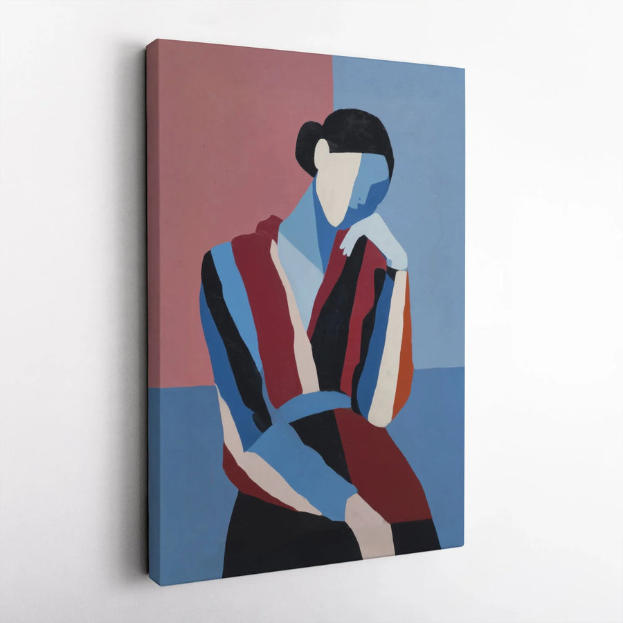 Abstract Woman Canvas Print | Modern Cubist Female Portrait | Premium Gallery Wrapped Canvas | Modern Living Room & Office Decor Gift