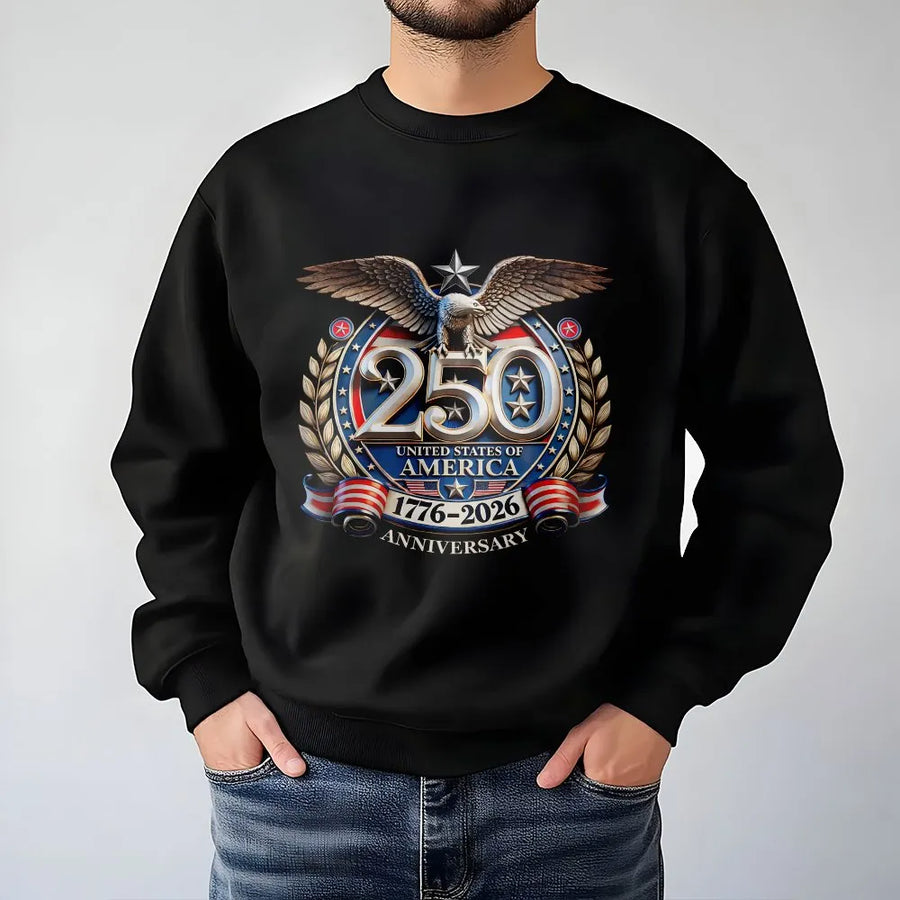 USA 250th Anniversary Sweatshirt | Patriotic Eagle 1776-2026 Graphic | Soft Cotton-Poly Blend | Collector's Gift for Patriots