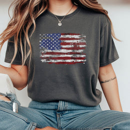 Distressed American Flag T-Shirt | Grunge USA Graphic Tee | 100% Cotton Premium Quality | Patriotic July 4th Independence Day Gift for Adults