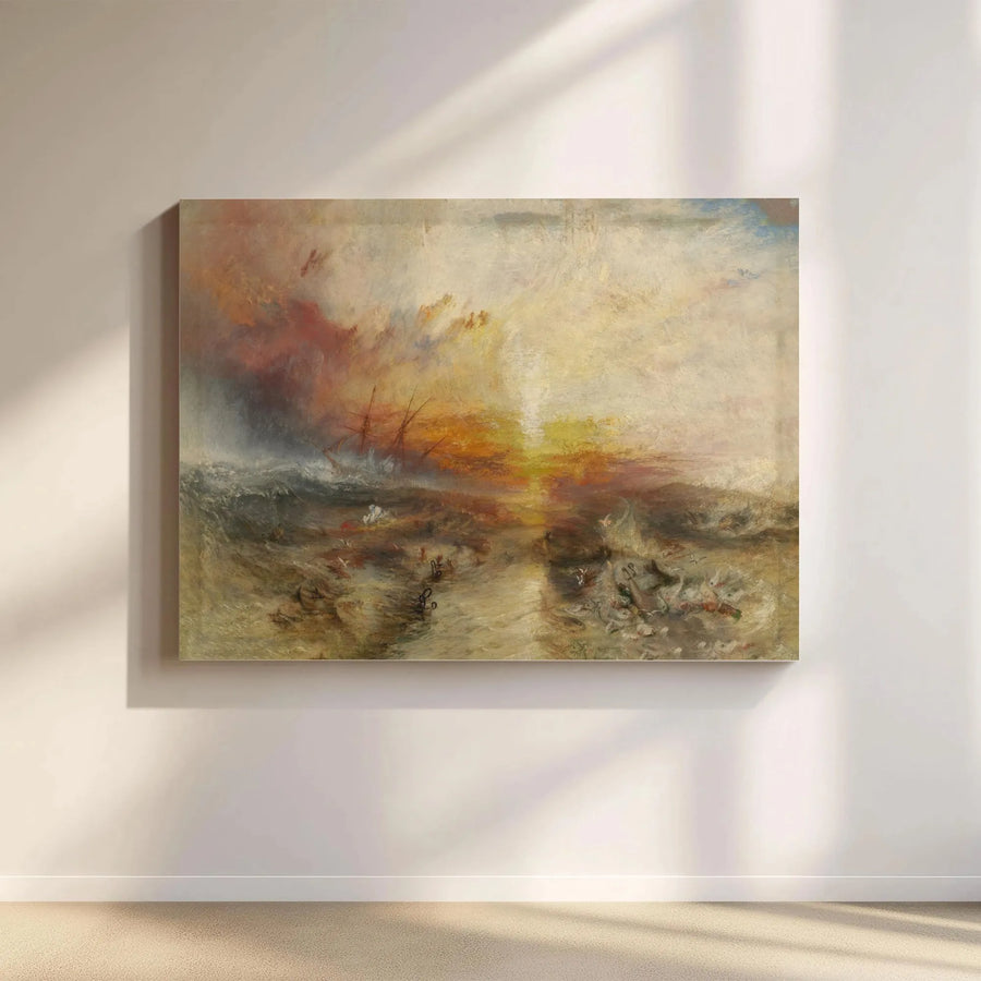 J.M.W. Turner The Slave Ship Canvas Art | Romanticism Seascape Wall Decor | Premium 1.25-Inch Gallery Wrap | Classic Fine Art Gift for Home