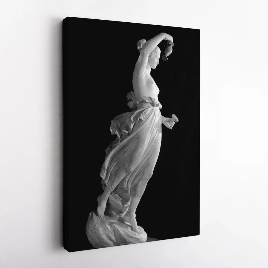 Classical Greek Statue Canvas Wall Art | Hebe Marble Sculpture Print | Gallery Wrapped Premium Decor | Elegant Home Office Decor