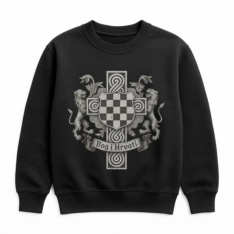Bog i Hrvati Sweatshirt | Croatian Coat of Arms Heritage Graphic | Premium Unisex Crewneck | Patriotic Gift for Croatian Pride