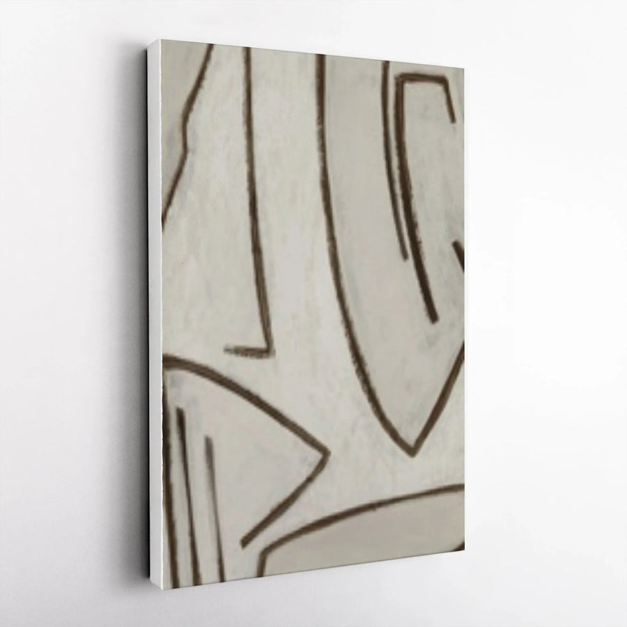 Abstract Line Art Canvas Wall Art | Minimalist Earth Tone Geometric Print | Premium 1.25" Thick Gallery Wrap | Modern Home & Office Decor Gift