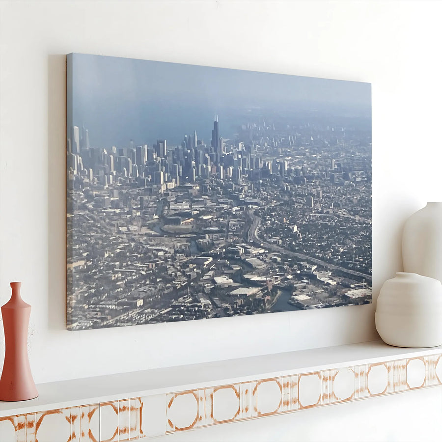 Chicago Skyline Canvas Wall Art | Aerial View Cityscape Print | Premium Thick Gallery Wrap | Collector's Gift for Office & Home Decor