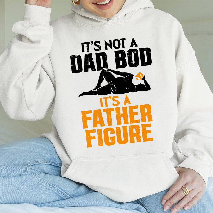 Not A Dad Bod It's A Father Figure Hoodie | Funny Dad Joke Graphic Sweatshirt | Premium Cotton Blend | Gift For New Dad, Husband, Or Grandpa