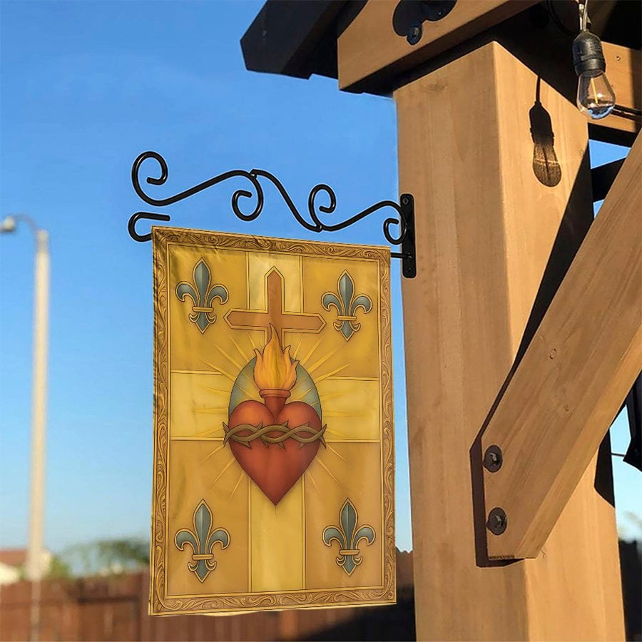 Sacred Heart of Jesus Garden Flag | Religious Catholic Home Decor | Premium Weather-Resistant Polyester | Faithful Outdoor Yard Gift