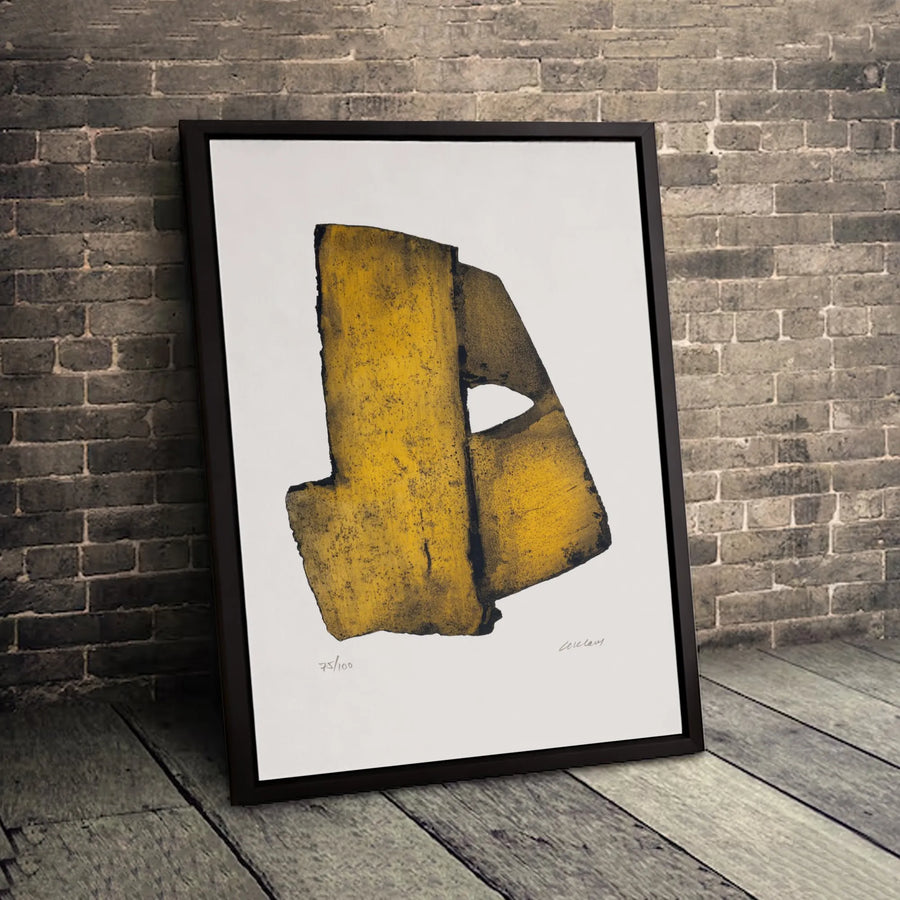 Abstract Art Canvas Print | Modern Yellow and Black Geometric Wall Decor | Premium 1.25" Gallery Wrap | Minimalist Statement Piece for Home Office