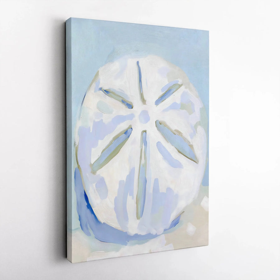 Sand Dollar Canvas Wall Art | Abstract Coastal Painting Print | Premium 1.25" Thick Gallery Wrapped Canvas | Beach House Bathroom Decor Gift