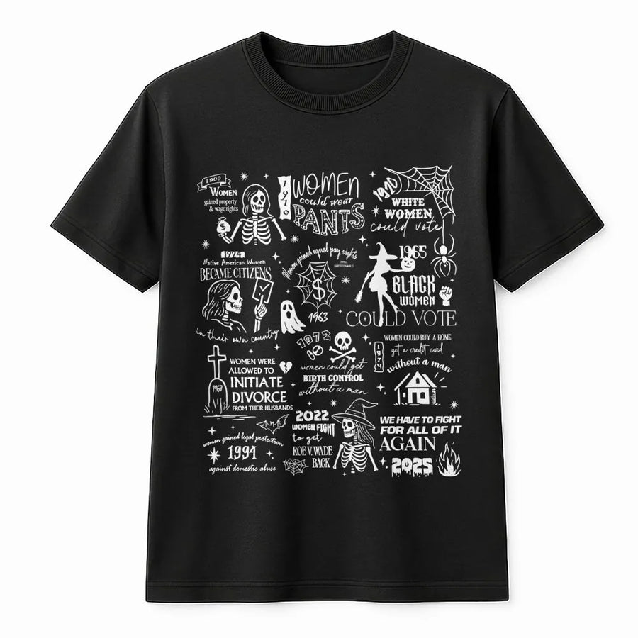 Feminist History T-Shirt | Women Empowerment Rights Timeline | Premium Cotton Graphic Tee | Gift for Women Activists and Teachers
