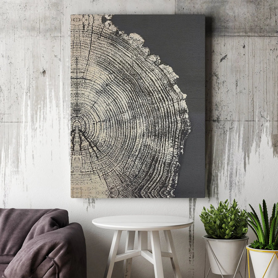 Tree Ring Canvas Print | Abstract Wood Slice Wall Art | Premium Gallery Quality Canvas | Modern Rustic Home Decor Gift