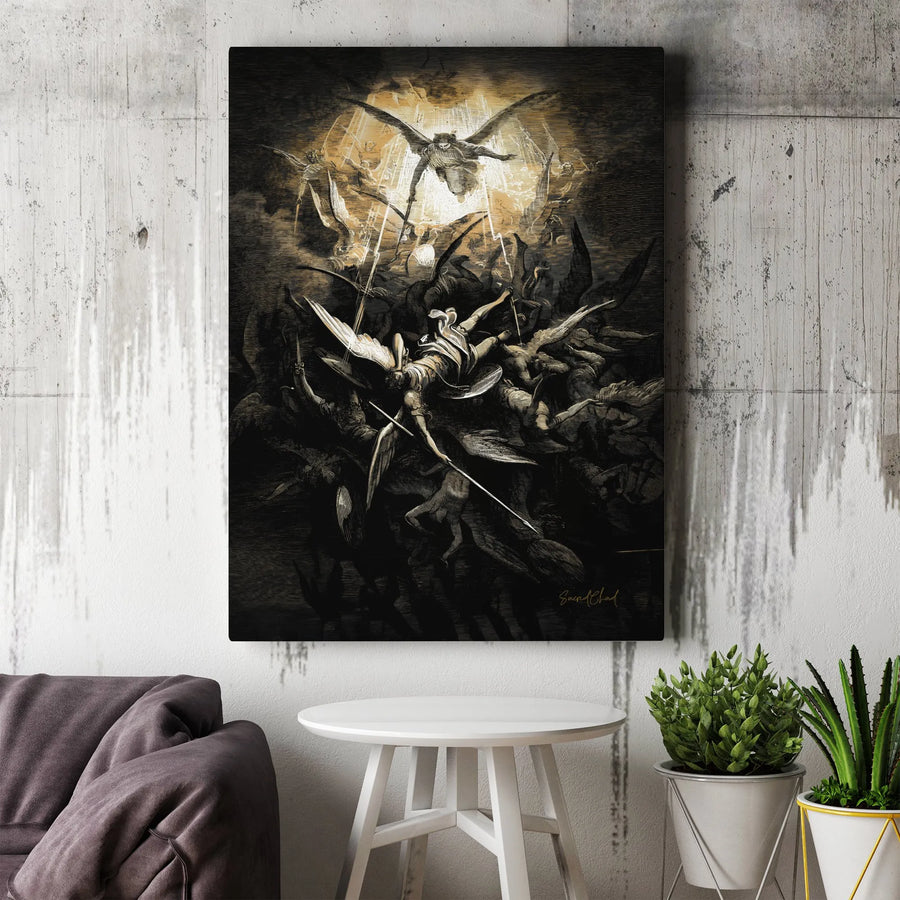 Gustave Dore The Fall of Rebel Angels Canvas | Paradise Lost Illustration | Gallery Wrapped Premium Wall Art | Gothic Home Decor Gift