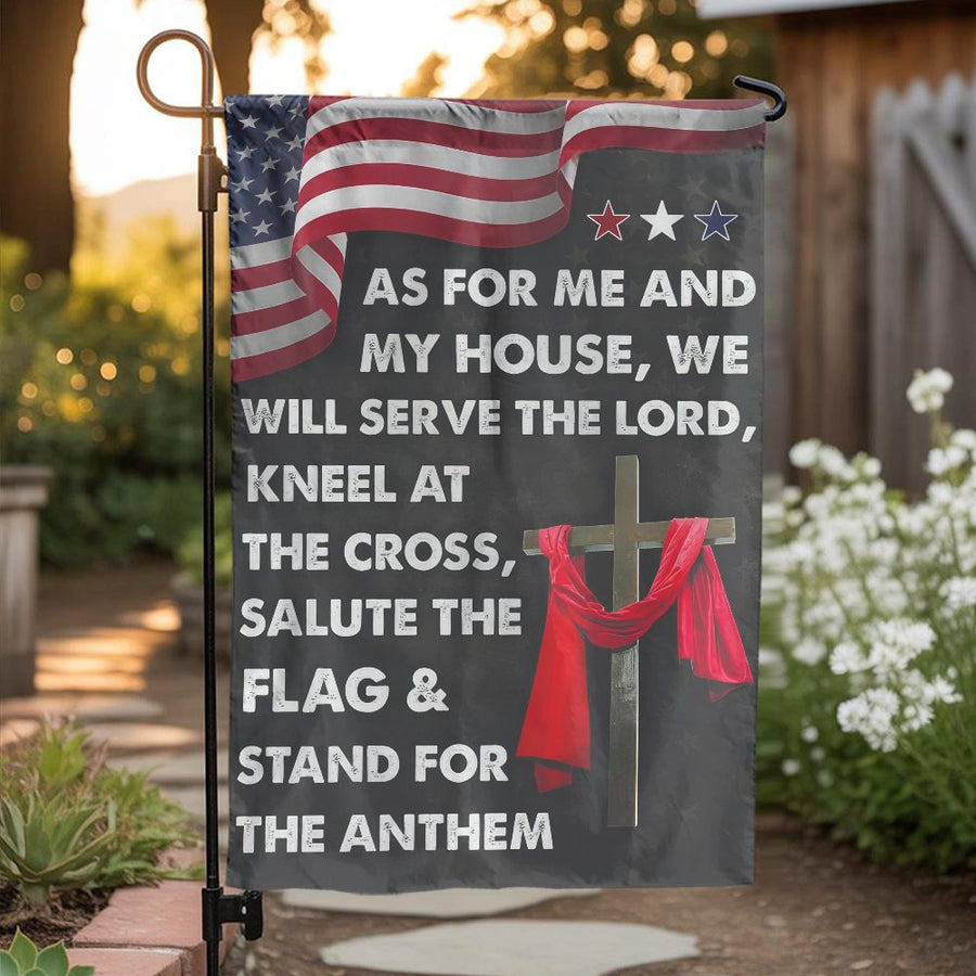 As For Me And My House Garden Flag | Patriotic Christian Yard Decor | Weather-Resistant Premium Polyester | Religious Gift For Home And Garden