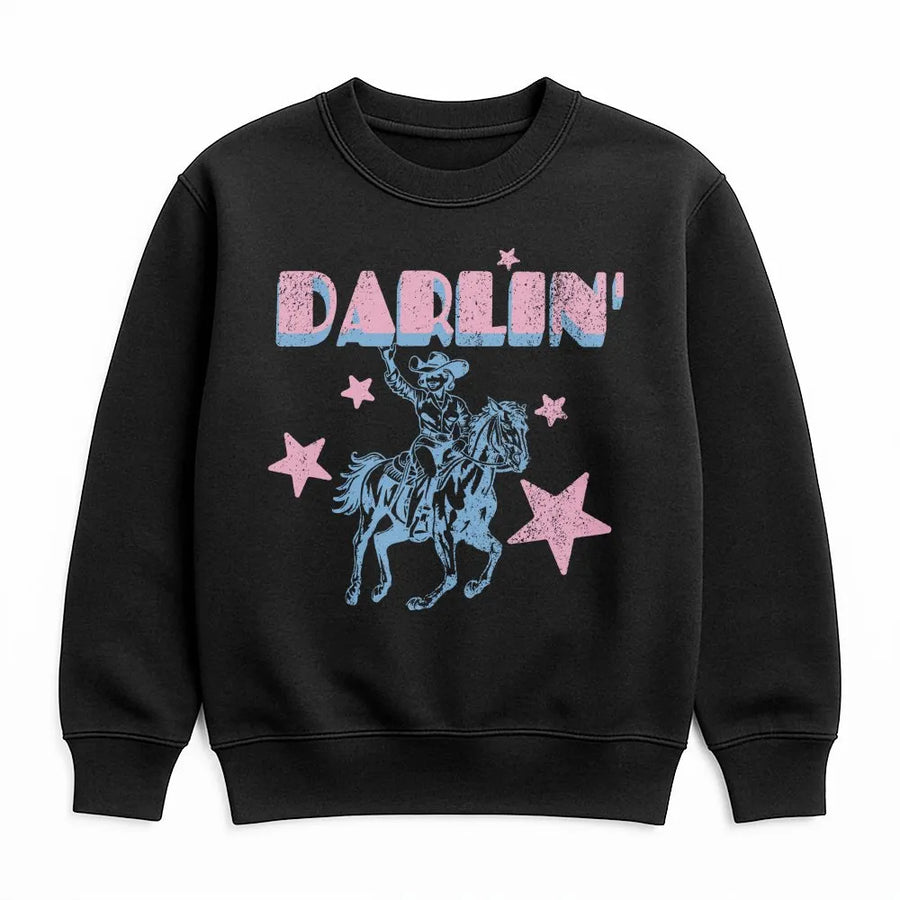 Comfort Colors Cowgirl Sweatshirt | Retro Western Darlin' Graphic | Trendy Oversized Pullover | Country Concert Gift for Her