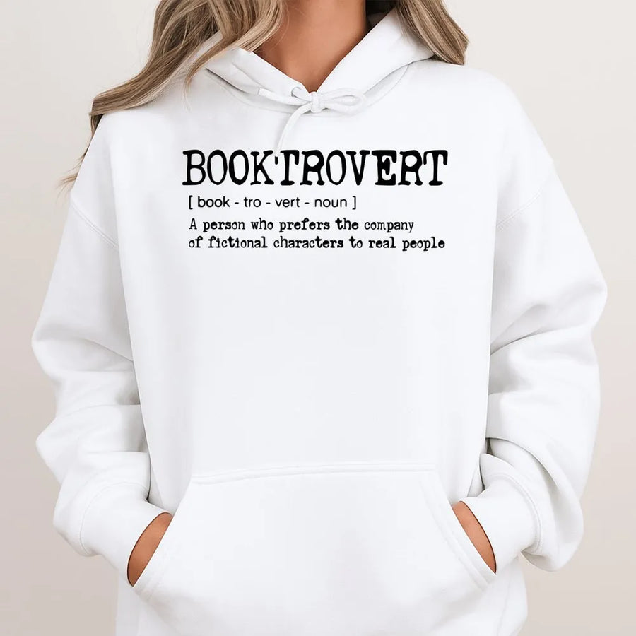 Booktrovert Hoodie | Funny Book Lover Definition Graphic | Unisex Premium Cotton Blend | Gift for Readers, Librarians, and Bookworms