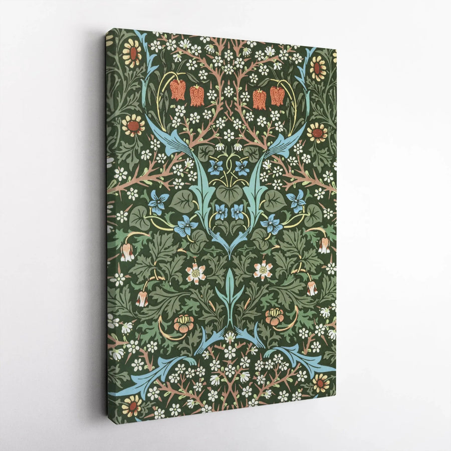 William Morris Style Canvas Wall Art | Vintage Floral Damask Botanical Print | Premium Gallery Wrapped 1.25" Frame | Elegant Home Decor Gift