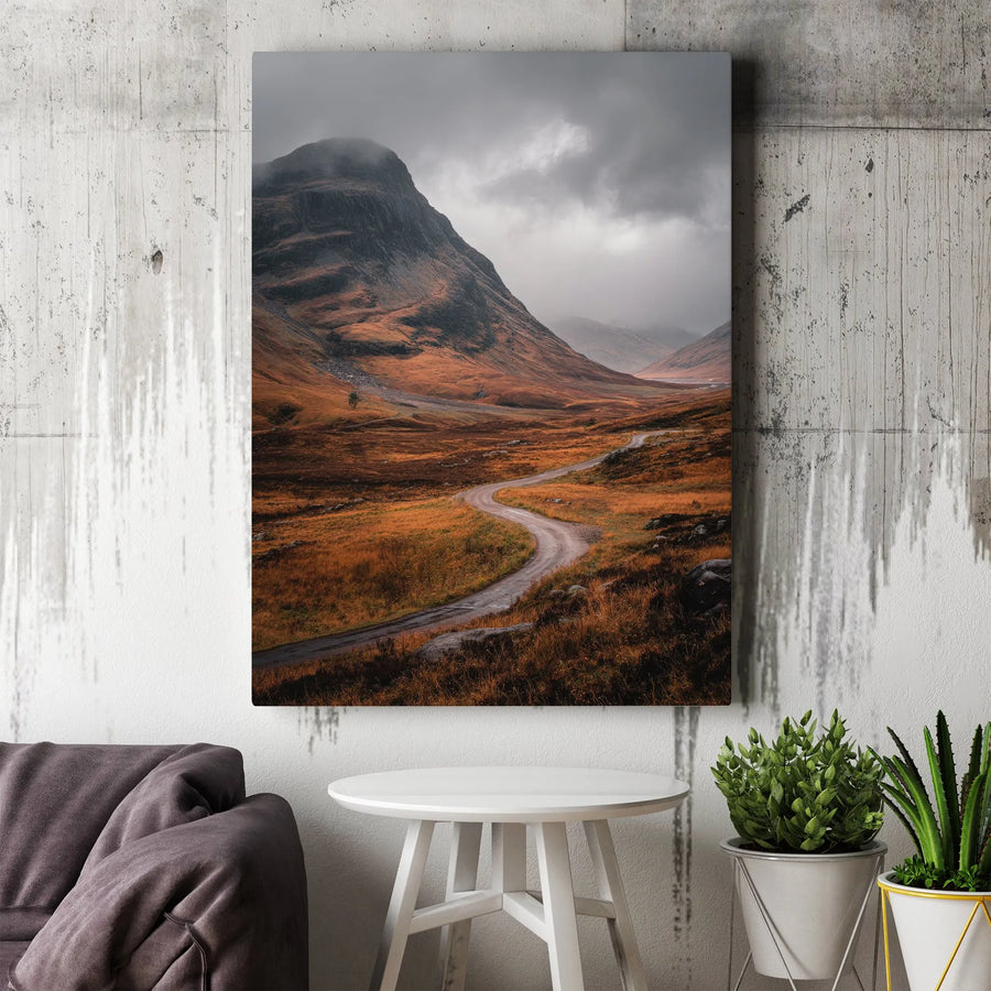 Scottish Highlands Canvas Print | Moody Landscape Wall Art | Premium Gallery-Wrapped 1.25" Profile | Atmospheric Nature Decor for Home and Office