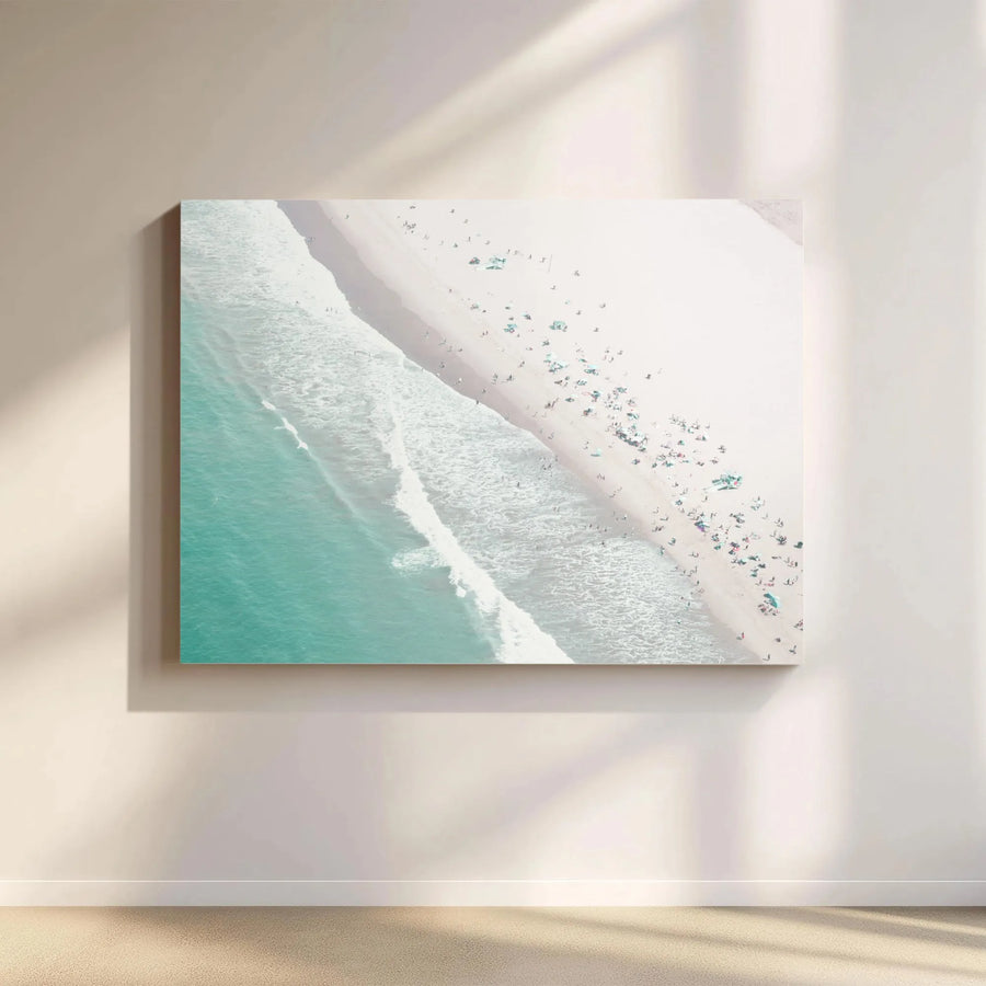 Aerial Beach Canvas Wall Art | Bird's Eye Ocean Waves Print | Premium Fade-Resistant Canvas | Coastal Home Decor Gift for Living Room