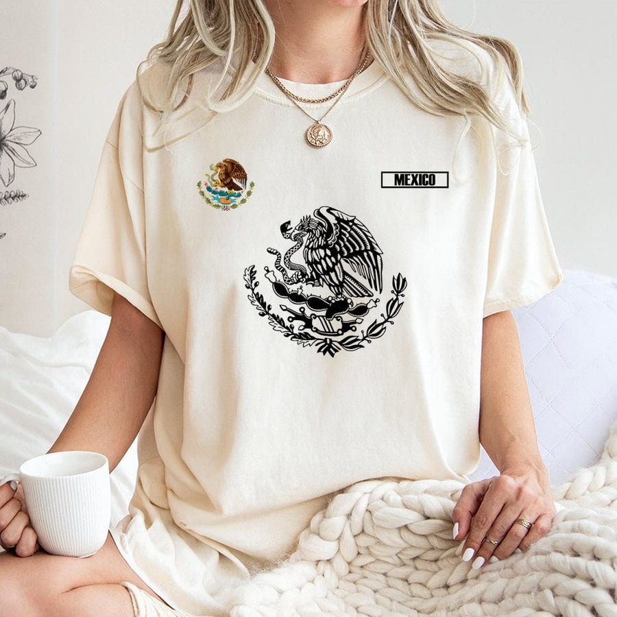 Mexico Eagle T-Shirt | Aztec Heritage Graphic | Premium 100% Cotton | Cultural Pride Gift for Men and Women