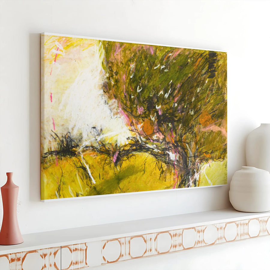 Abstract Tree Canvas Wall Art | Expressive Autumn Landscape Print | Premium Gallery Wrapped Canvas | Modern Home Decor Gift