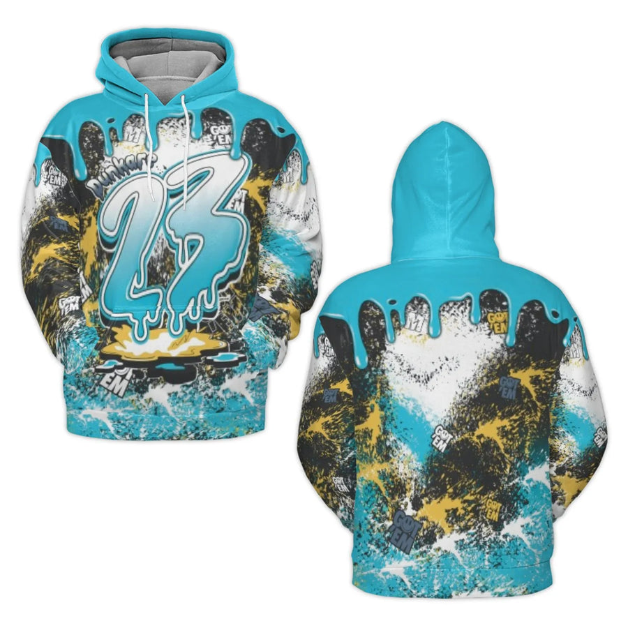 Number 23 Drip Hoodie | Graffiti Streetwear Graphic Sweatshirt | Premium Polyester Fleece | Unisex Urban Style Gift for Sneakerheads