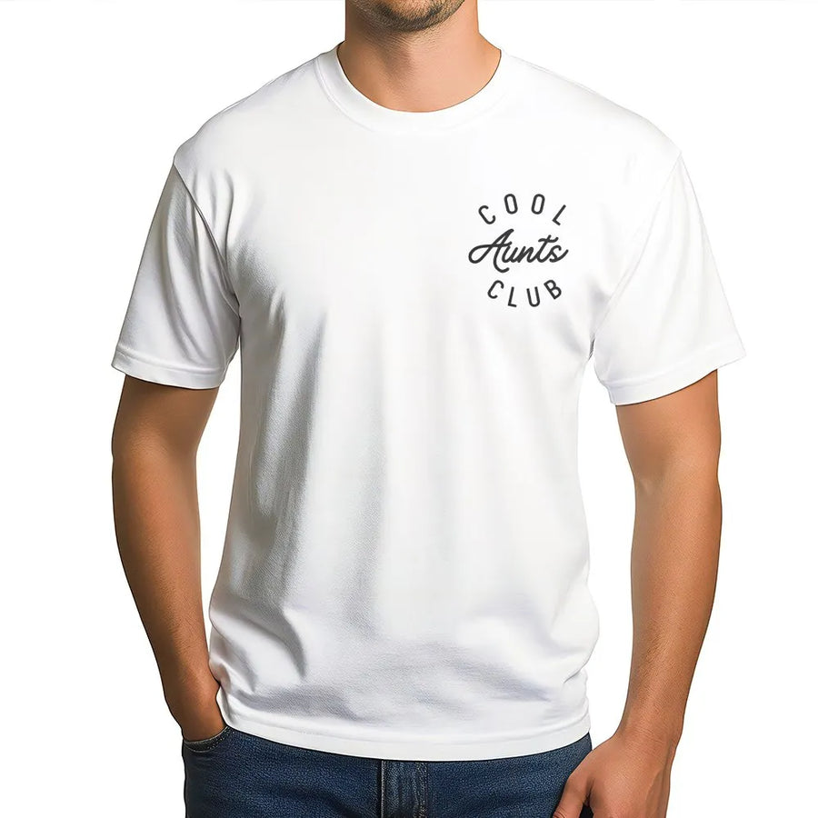 Cool Aunts Club Shirt | Retro Script Pocket Print Tee | Premium Comfort Colors Cotton | Gift for New Aunt, Pregnancy Announcement, Auntie Life Top
