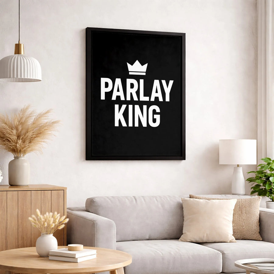 Parlay King Canvas Art | Sports Betting Typography Print | Premium 1.25-Inch Gallery Wrap | Man Cave Decor Gift for Gamblers