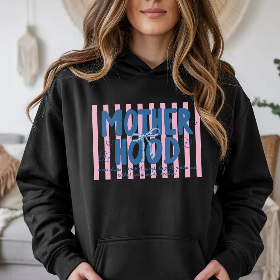 Retro Motherhood Hoodie | Trendy Cool Mom Club Graphic | Soft Cotton Blend Sweatshirt | Gift for New Mom