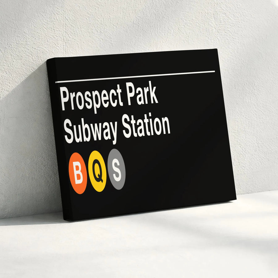 Prospect Park Subway Station Canvas | NYC Transit Sign Wall Art | Premium Gallery Wrapped Decor | Brooklyn Home Office Gift