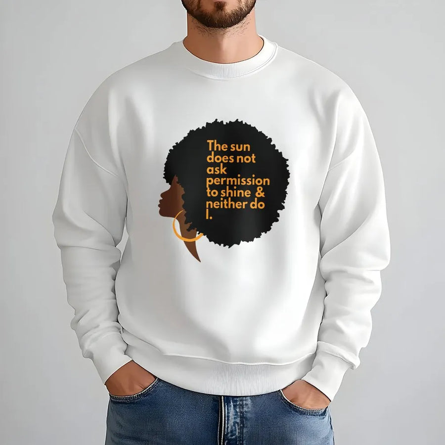 Black Girl Magic Sweatshirt | Afro Silhouette Empowerment Quote | Premium Cotton Blend Crewneck | Inspirational Birthday Gift For Her