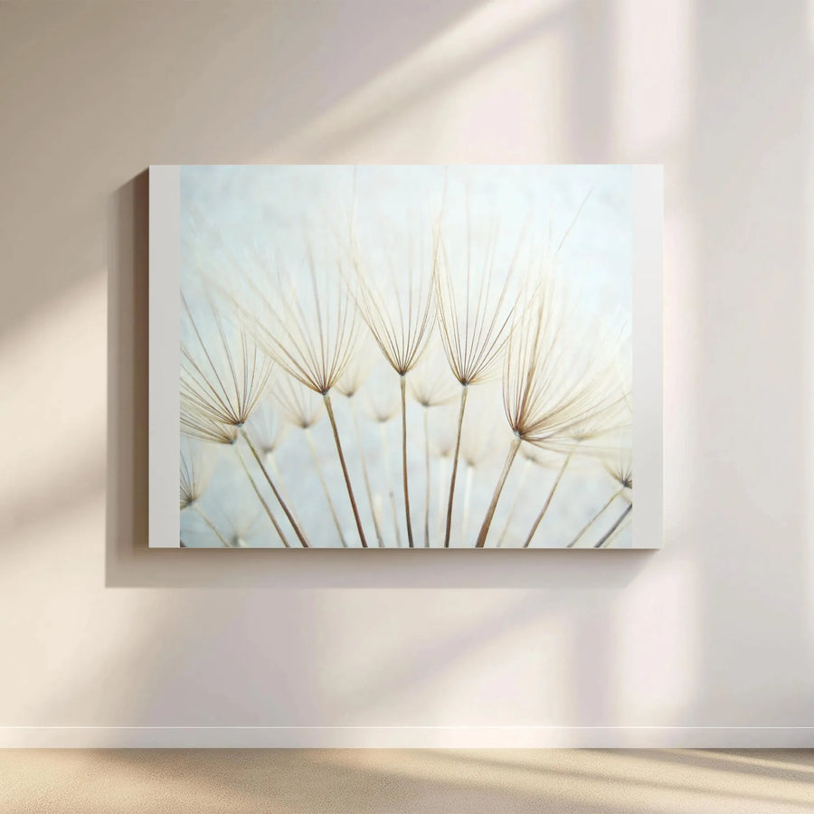 Dandelion Seed Canvas Wall Art | Minimalist Botanical Macro Photography | Premium Gallery Wrap Canvas | Modern Farmhouse Decor Gift