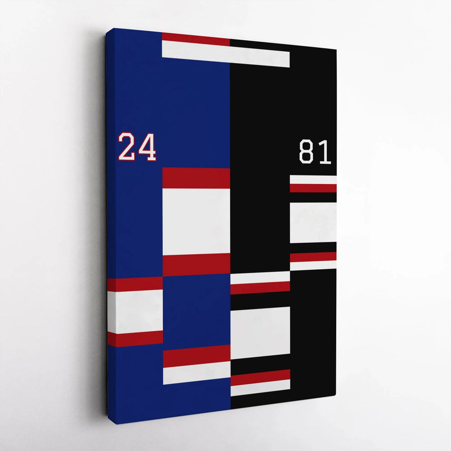 Hockey Jersey Canvas Art | Minimalist Sports Number Wall Decor | Premium Gallery Wrap Print | Gift for Hockey Fans and Collectors