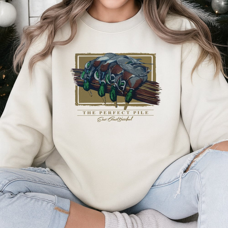 Mallard Duck Hunting Sweatshirt | The Perfect Pile Graphic Tee | Premium Cotton Blend Apparel | Gift for Hunter and Outdoor Enthusiast