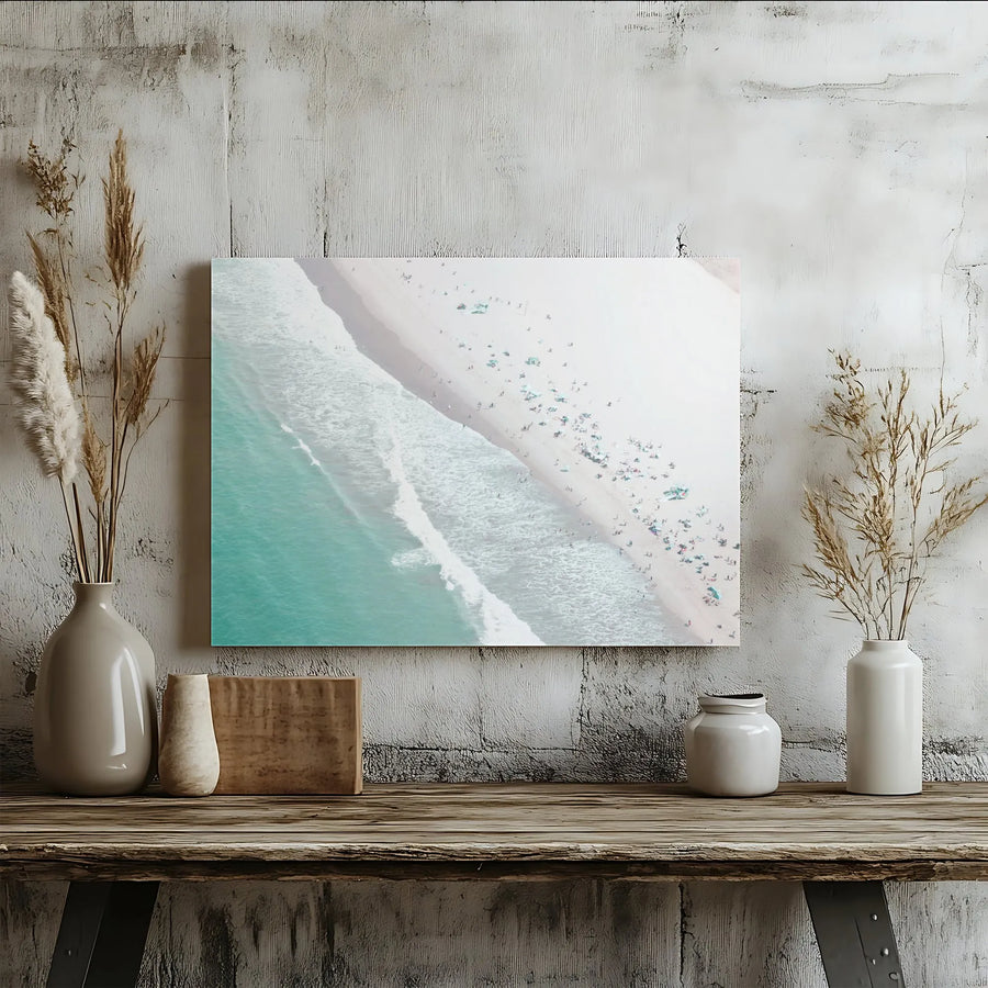 Aerial Beach Canvas Wall Art | Bird's Eye Ocean Waves Print | Premium Fade-Resistant Canvas | Coastal Home Decor Gift for Living Room