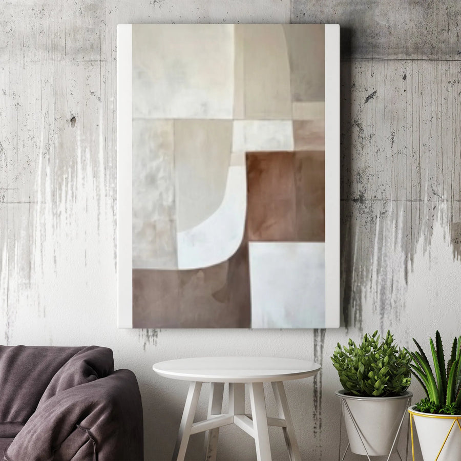 Abstract Geometric Canvas Print | Minimalist Artwork in Earth Tones | Premium Gallery Wrap Canvas | Modern Living Room Decor & Housewarming Gift