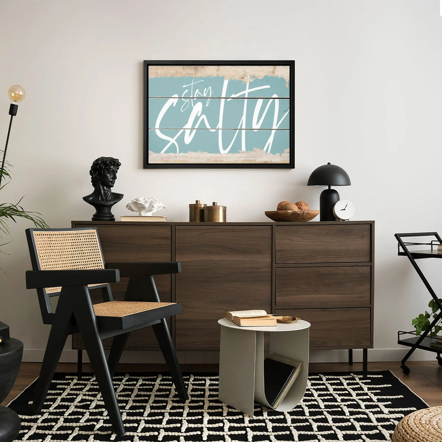 Stay Salty Wall Art Canvas | Coastal Beach House Decor | Premium 1.25-Inch Gallery Wrap | Nautical Home Gift for Ocean Lovers