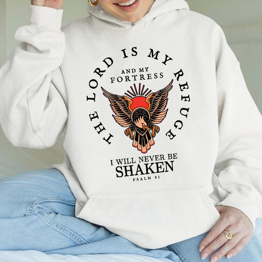 Psalm 91 Eagle Hoodie | Christian Scripture Bible Verse Graphic | Premium Cotton Blend | Faith-Based Gift for Men and Women